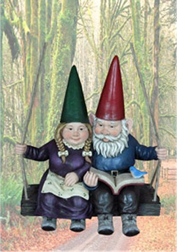 GSD31184 Gnome Interlude Gnome Couple on Swing